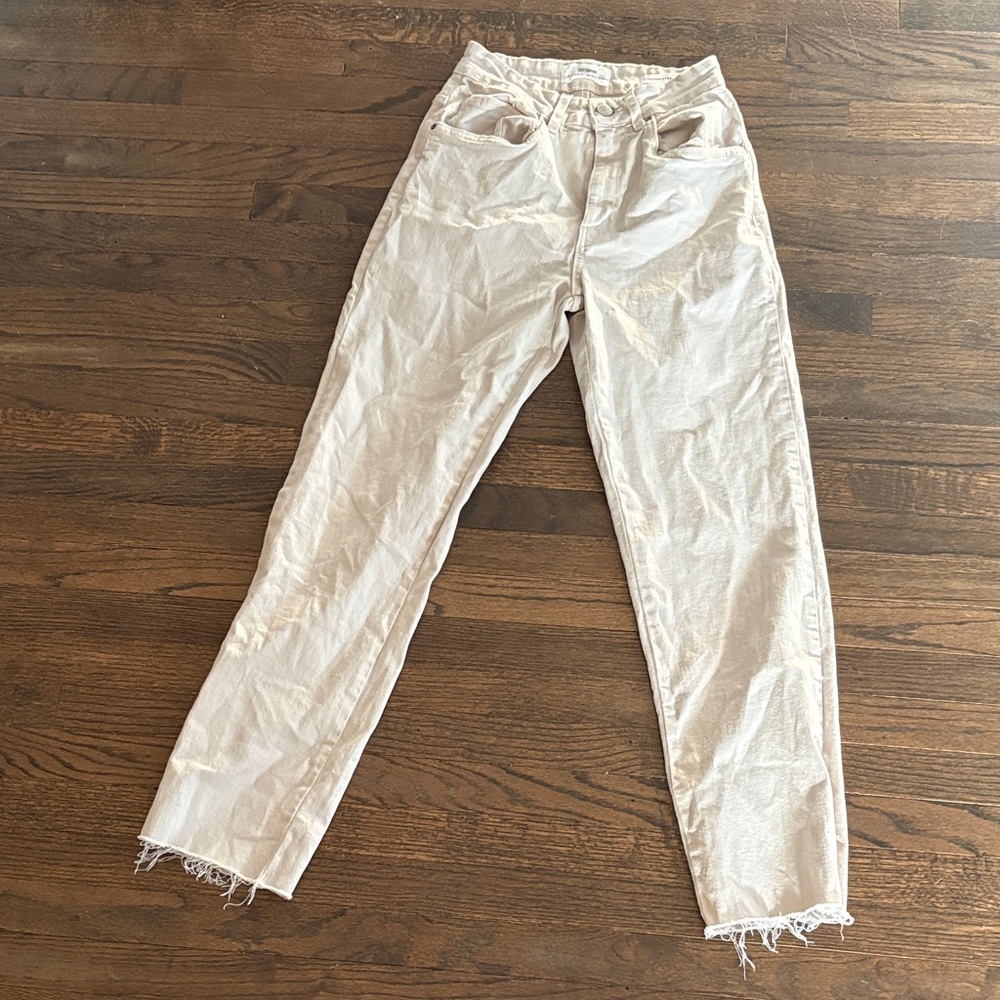 Cotton On Cream Straight Leg Jeans